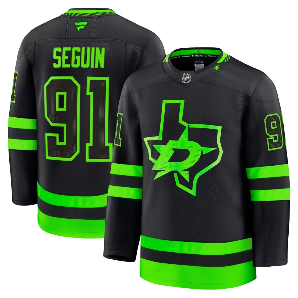 Tyler Seguin 91 Dallas Stars Jersey Black Men Alternate Neon Green