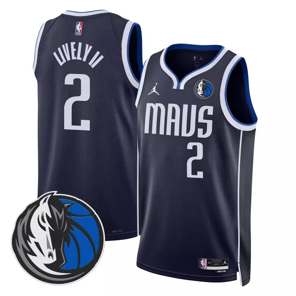 Dereck Lively Ii 2 Jersey Navy Blue Dallas Mavericks Men White Swingman v2 All Stitched