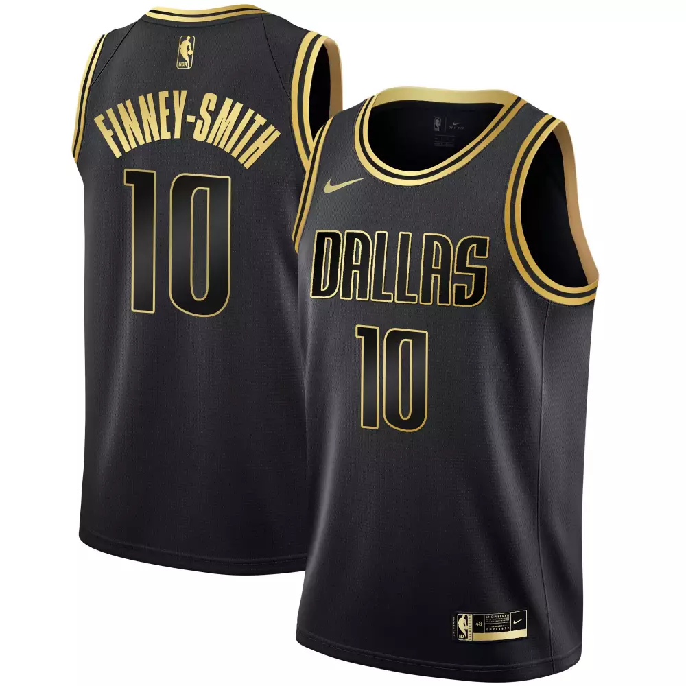 Dorian Finney 10 Dallas Mavericks Jersey Black Men Gold Limited All Stitched