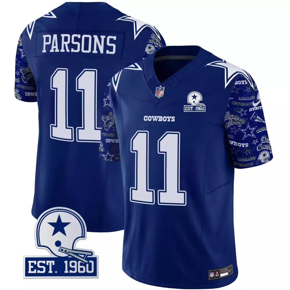 Micah Parsons 11 Dallas Cowboys Jersey Blue Men Authentic White Vapor Limited All