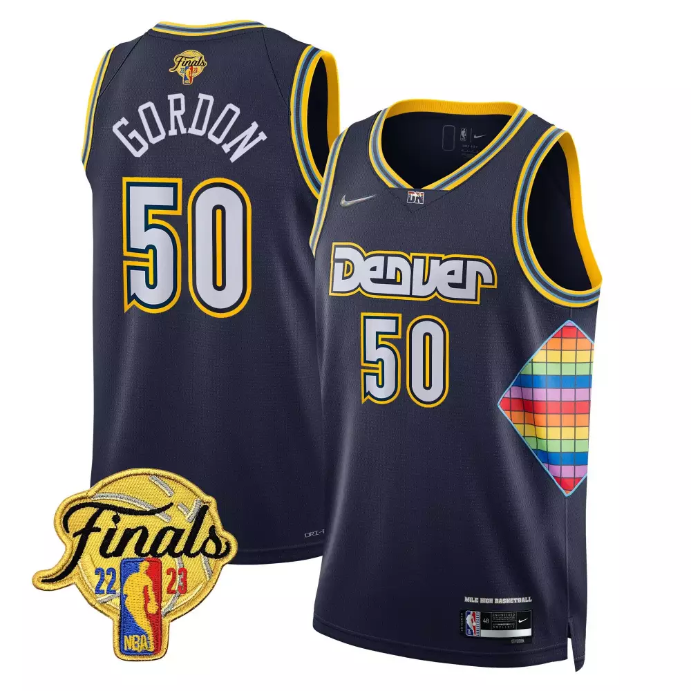 Aaron Gordon 50 Denver Nuggets Jersey Navy Blue Pride Night Finals 2023 Men City Edition