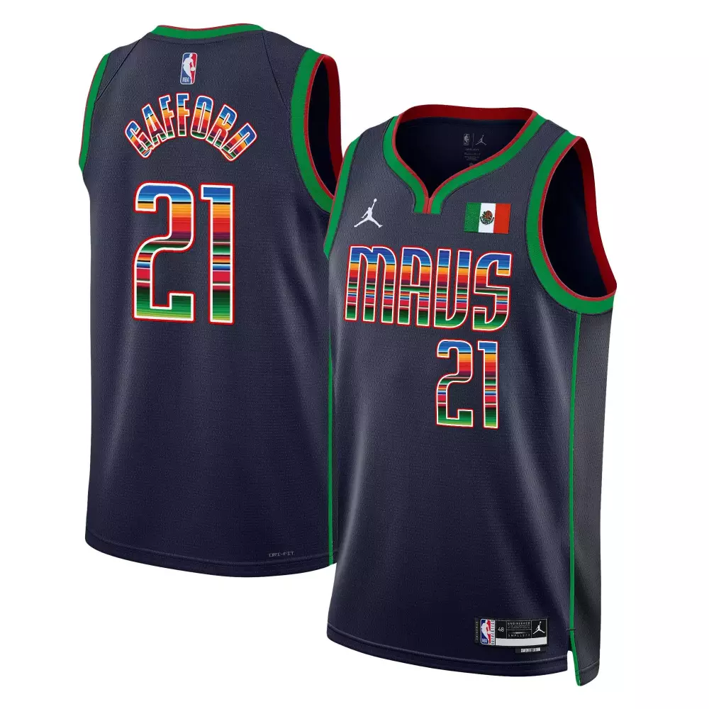 Daniel Gafford 21 Jersey Navy Noche Latina Dallas Mavericks Mexico Flag Men City Edition