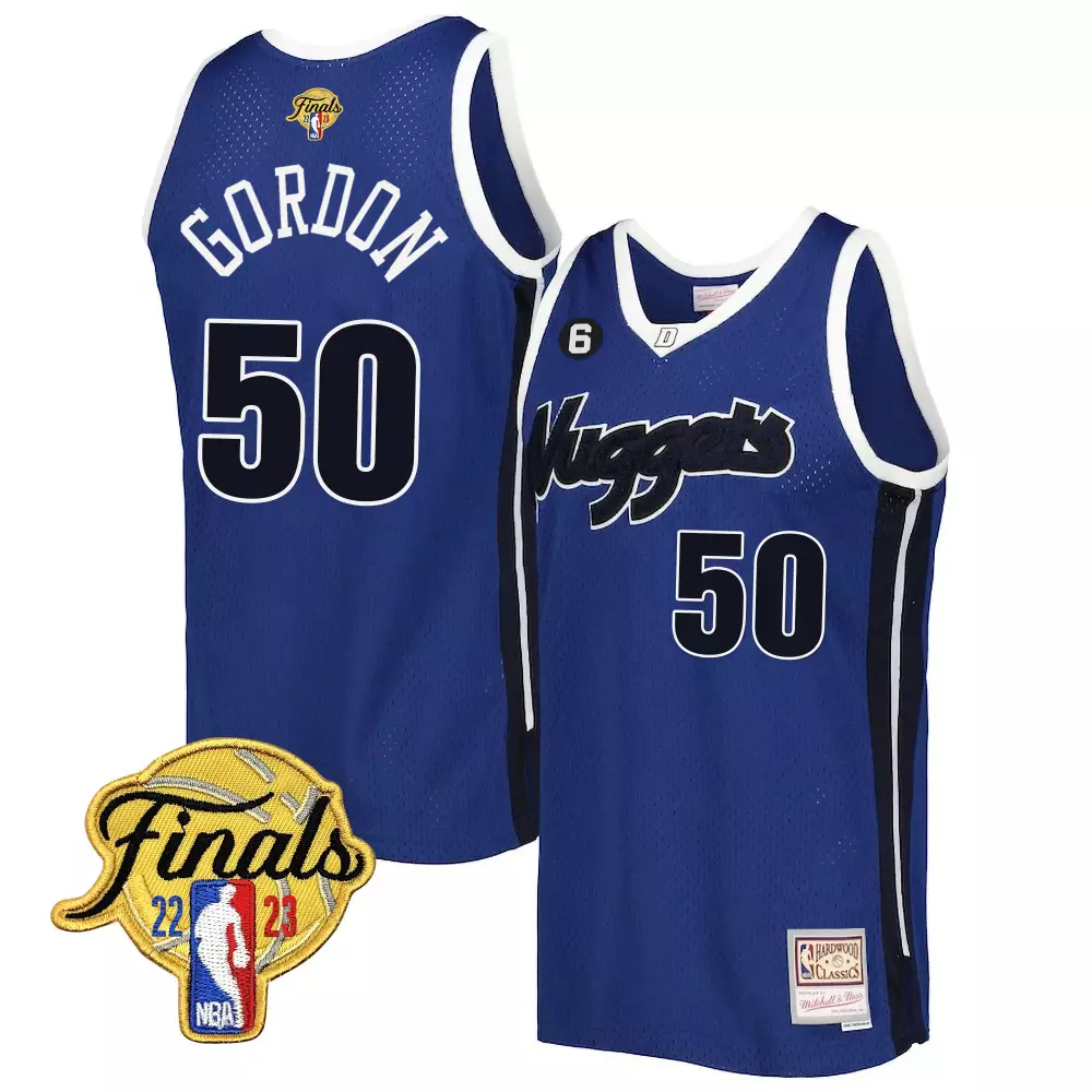 Aaron Gordon 50 Nuggets Jersey Blue Finals 2022-2023 Men White Black Swingman Collection