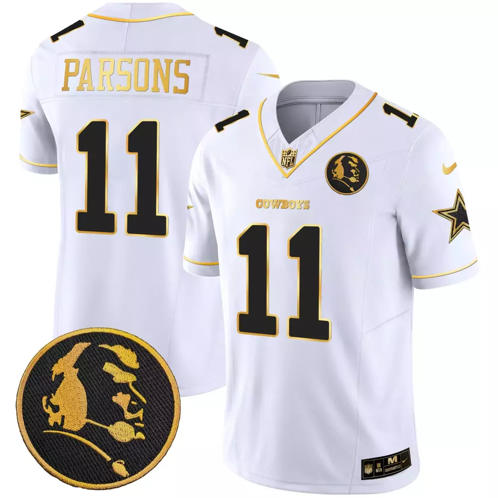 Micah Parsons 11 Cowboys Jersey White Star Men Black Gold Vapor All Stitched