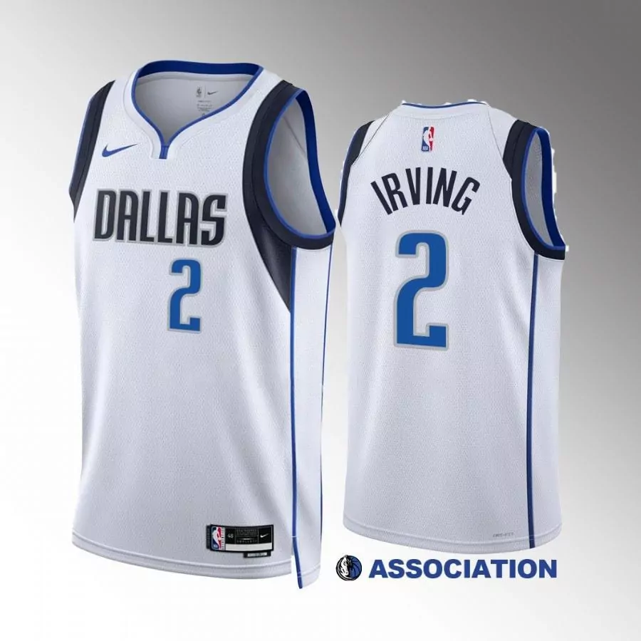 Kyrie Irving 2 Dallas Mavericks Jersey White Men Association Edition Blue Black All