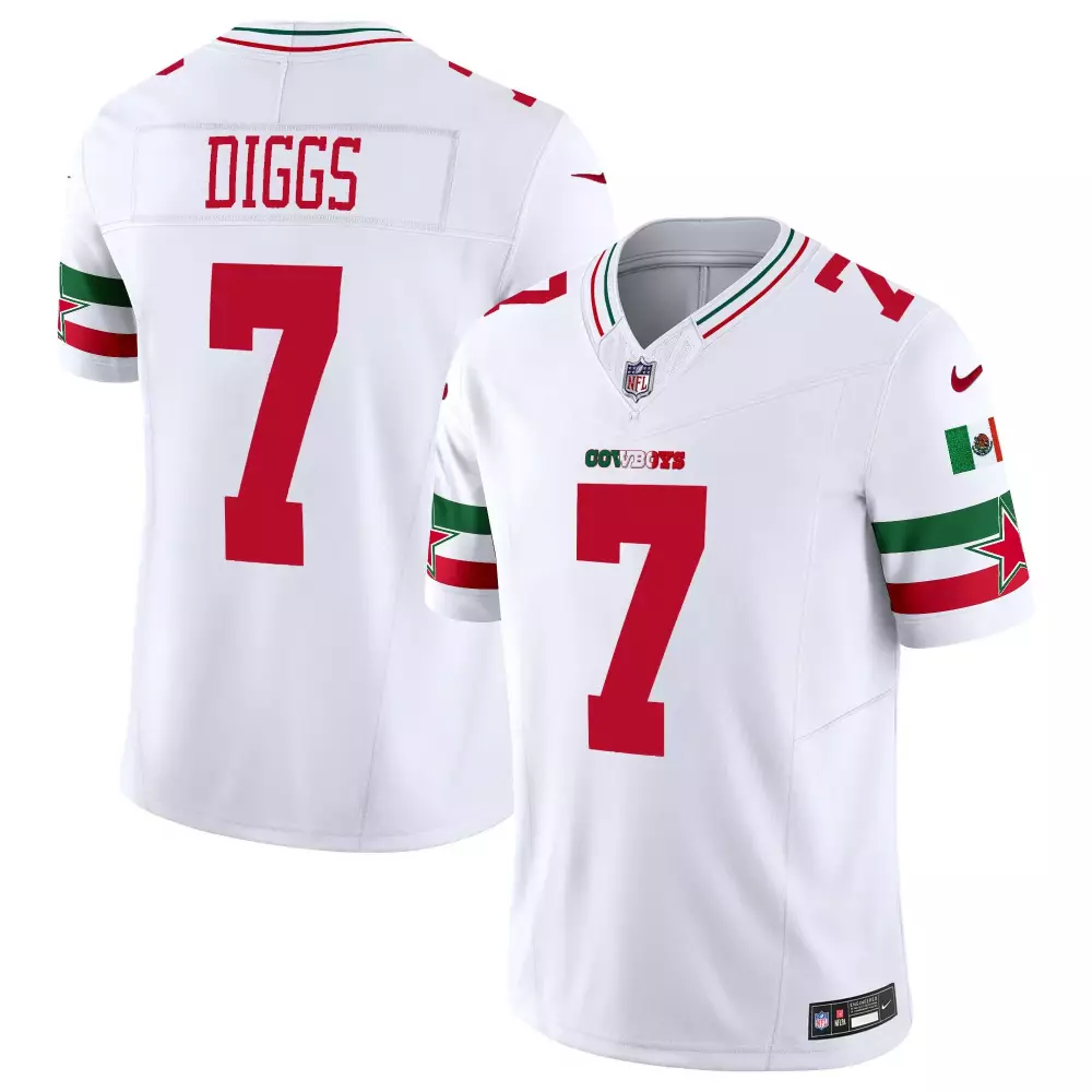 Trevon Diggs 7 Dallas Cowboys Jersey White Mexico Men Red Green Vapor Limited All