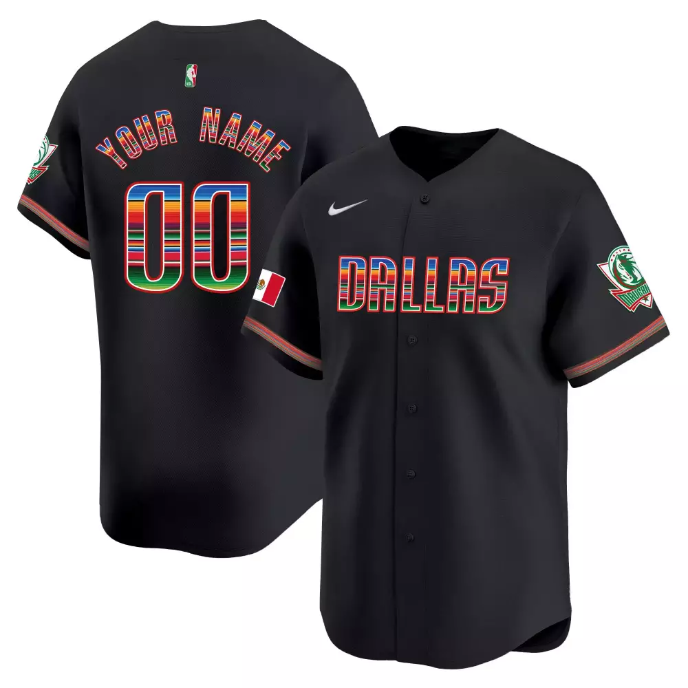 Custom Dallas Mavericks Jersey Black Mexican Flag Men Split White Green Red Blue