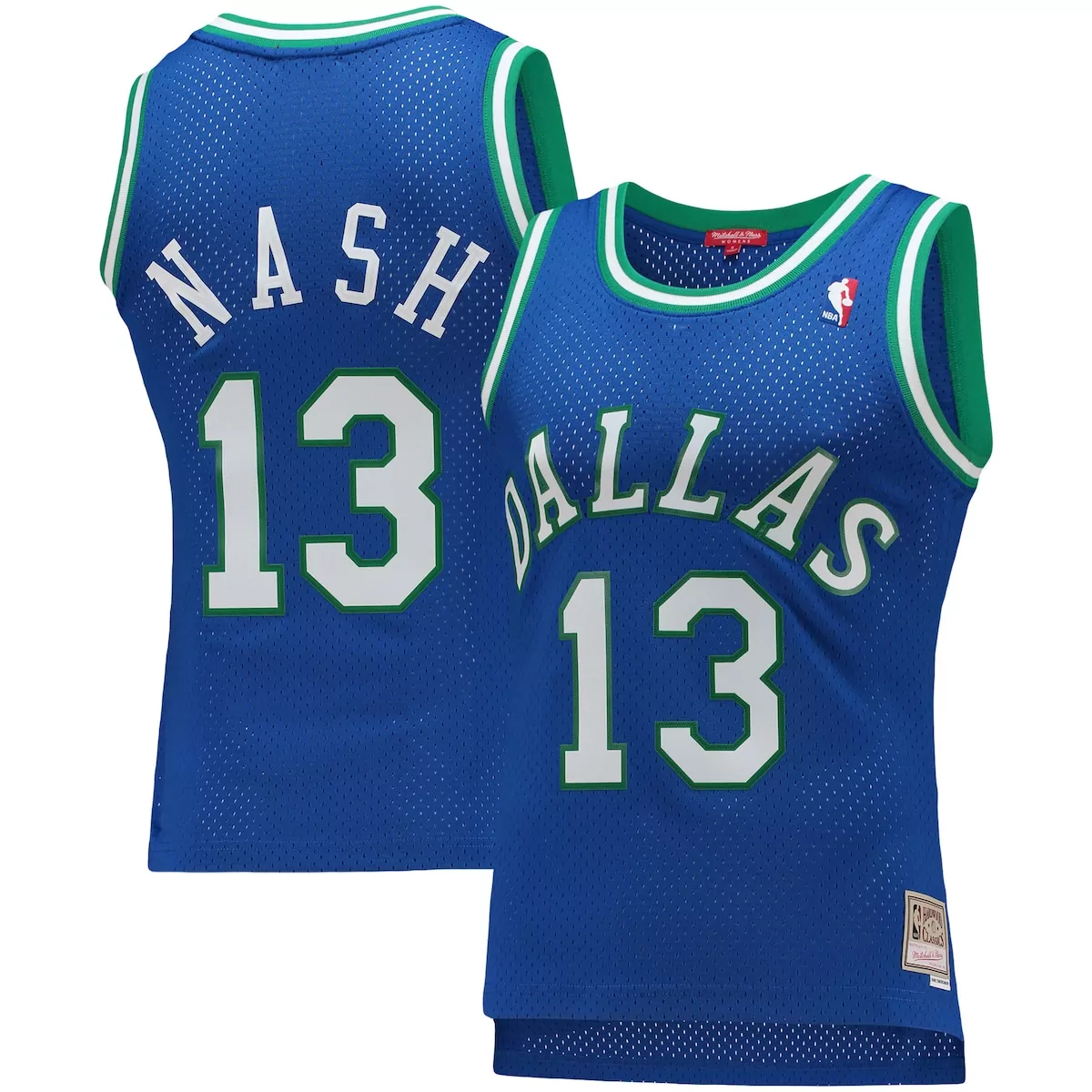 Steve Nash 13 Dallas Mavericks Jersey Blue Mitchell Ness Men NBA Green White Hardwood
