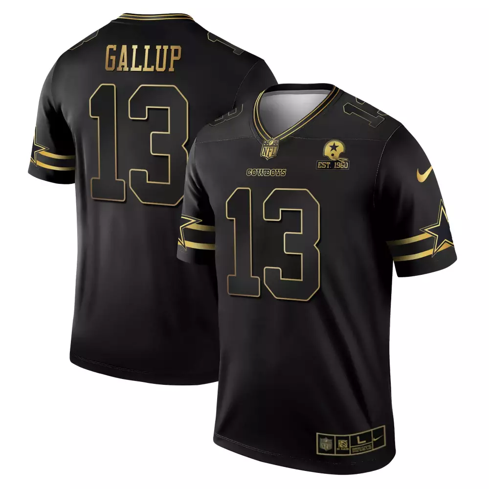 Michael Gallup 13 Cowboys Jersey Black Est. 1960 Men Gold Game All Stitched