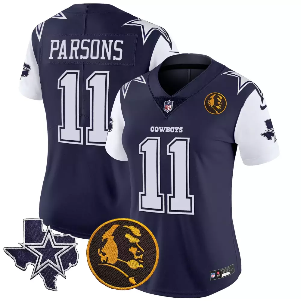 Micah Parsons 11 Dallas Cowboys Jersey Navy Texas Star Roger Staubach Men Short Sleeve