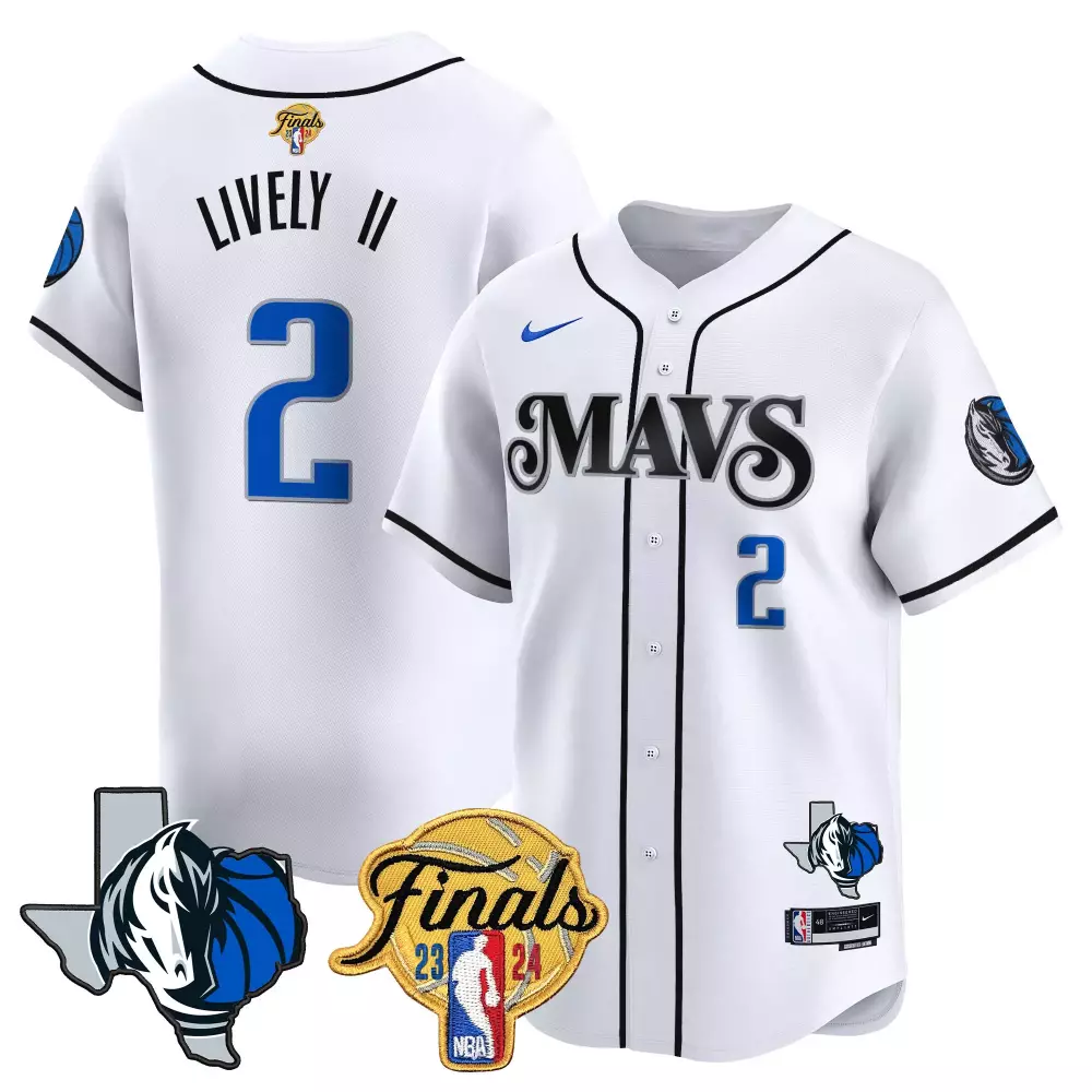 Dereck Lively Ii 2 Jersey White NBA Finals Dallas Mavericks 2023-2024 2024 Men Black