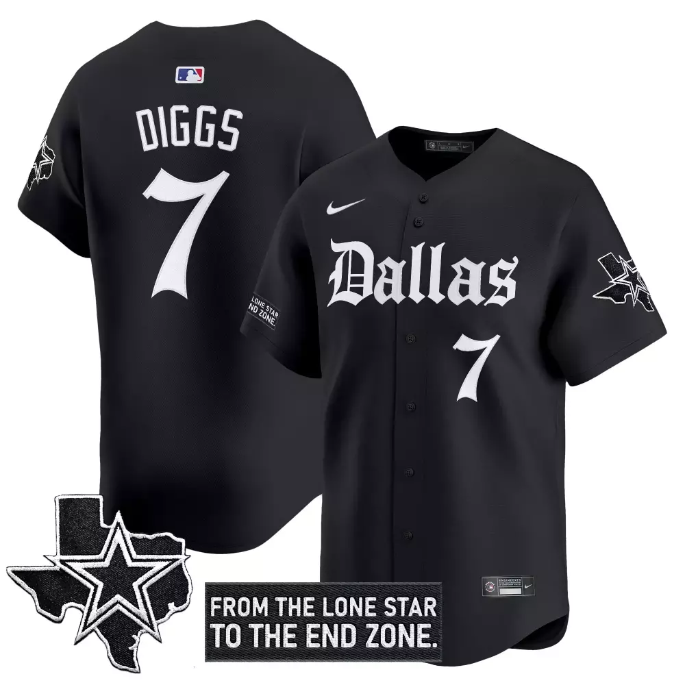 Diggs Lone 7 Dallas Jersey Black Star Texas 2023 Men White Stitched Vapor
