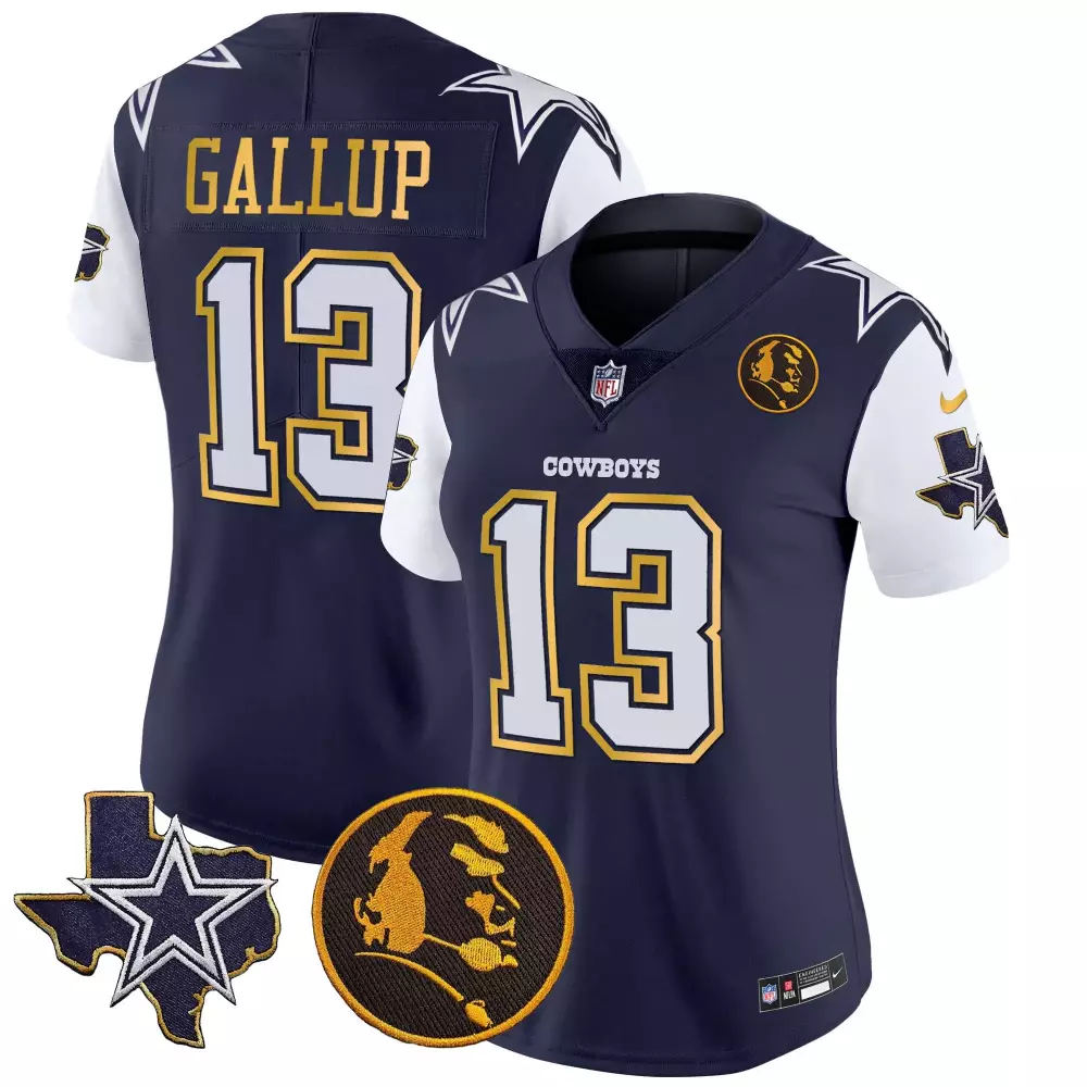 Michael Gallup 13 Dallas Cowboys Jersey Navy Blue Color Rush Texas Star Roger Staubach