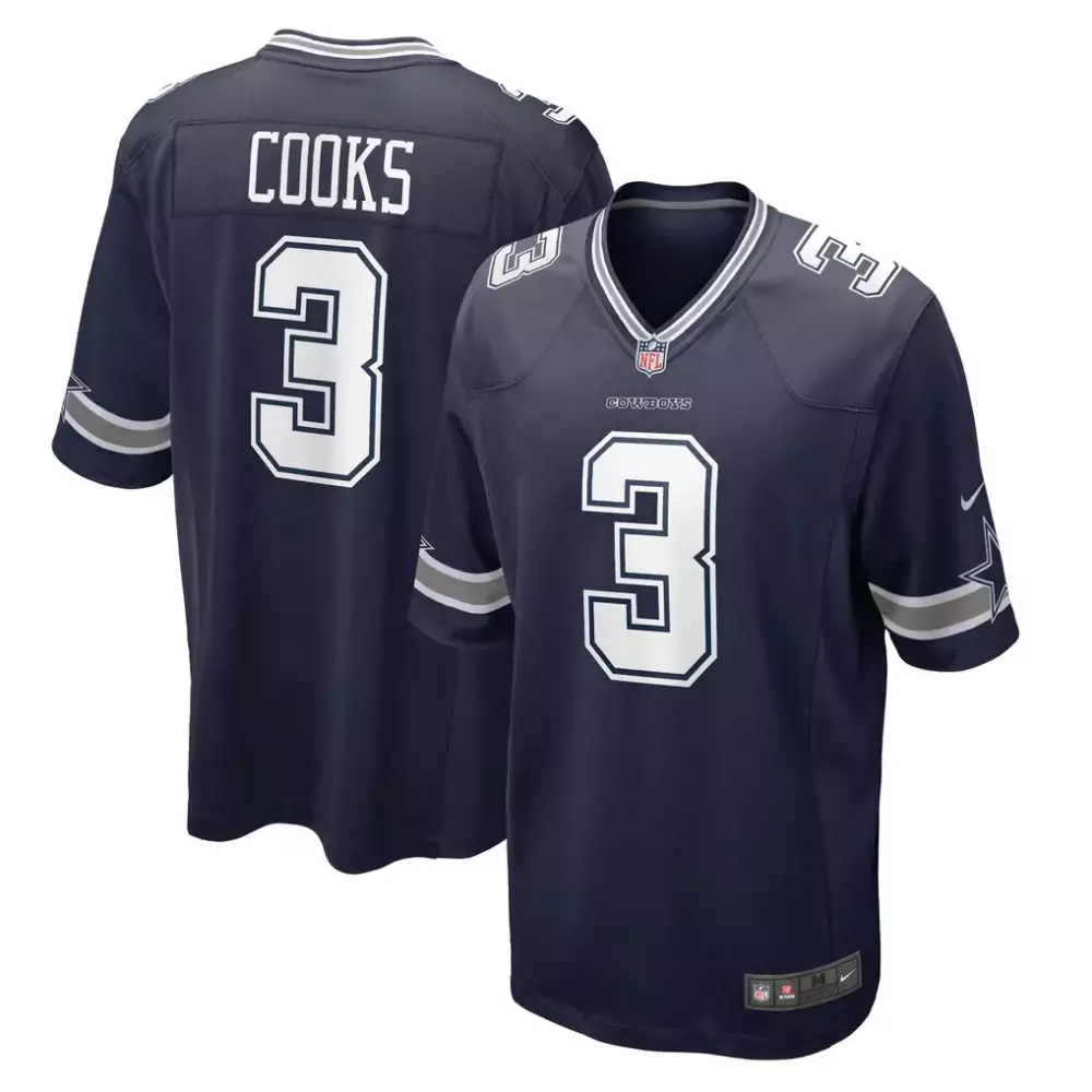 Brandin Cooks 3 Dallas Cowboys Jersey Navy Men White Gray Game