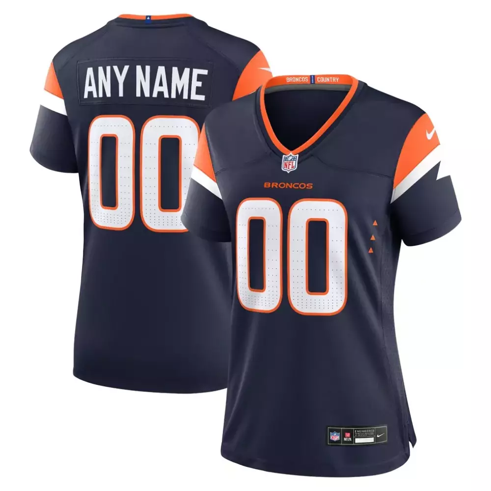 Broncos Jersey Navy Orange White Alternate Collection Custom Game