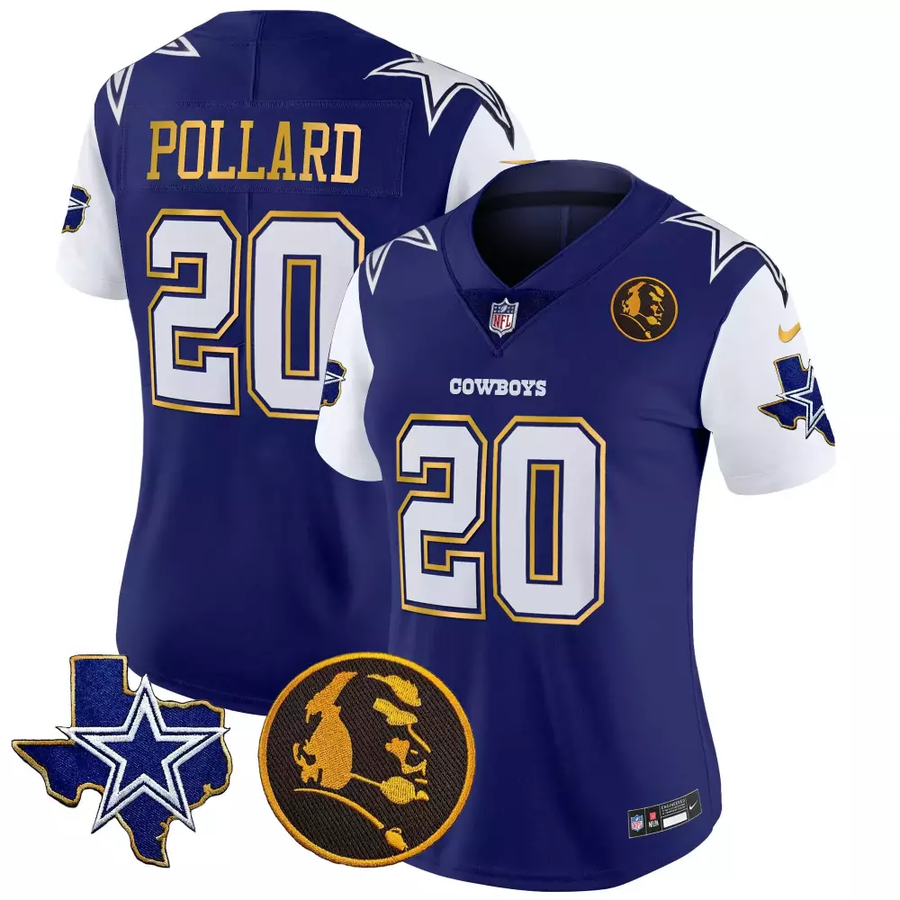 Tony Pollard 20 Cowboys Jersey Blue Rams Throwback Texas Star Roger Staubach 2023