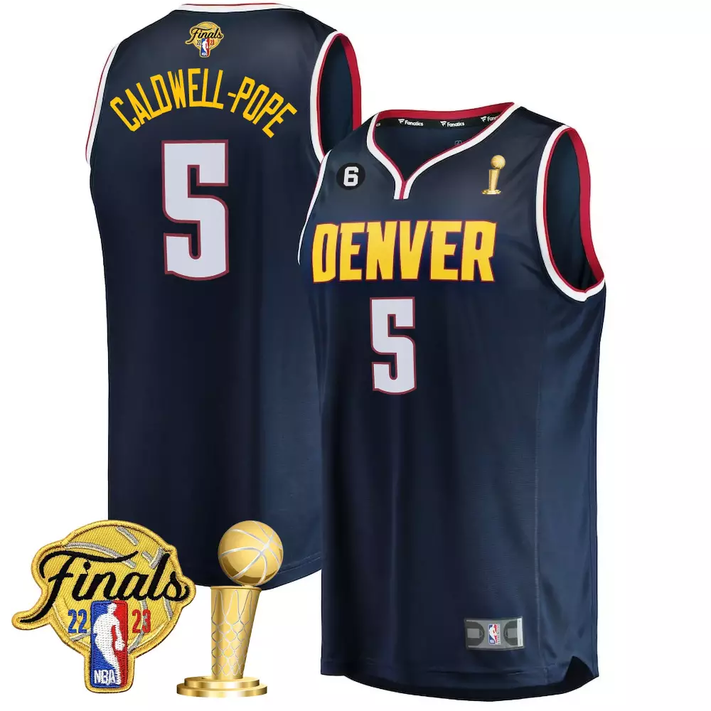 Caldwellpope Collection 5 Jersey Navy NBA Champions Denver Nuggets Finals 2023 Men
