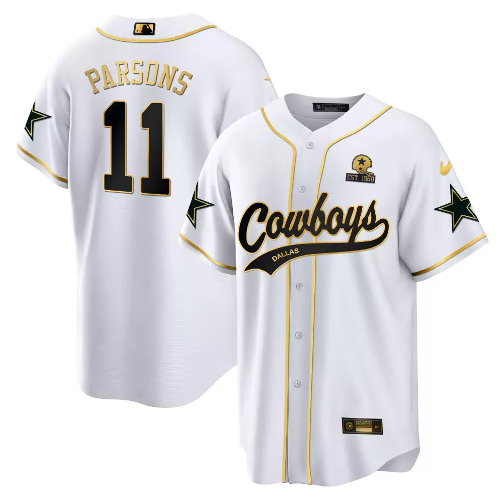 Micah Parsons 11 Dallas Cowboys Jersey White Helmet 1960 Men Gold Black Green All