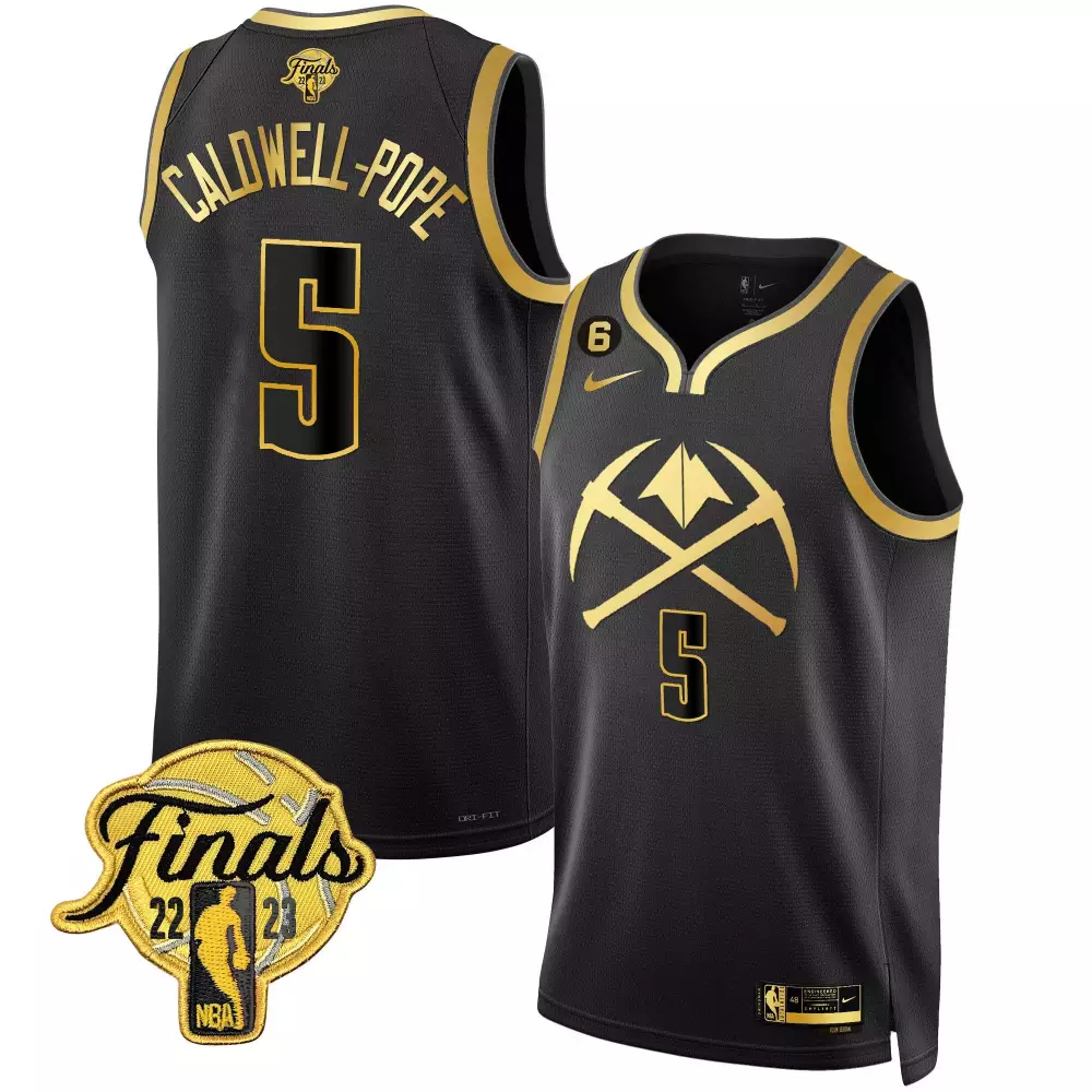 Caldwellpope Special 5 Jersey Black NBA Finals Denver Nuggets 2022-2023 Men Gold