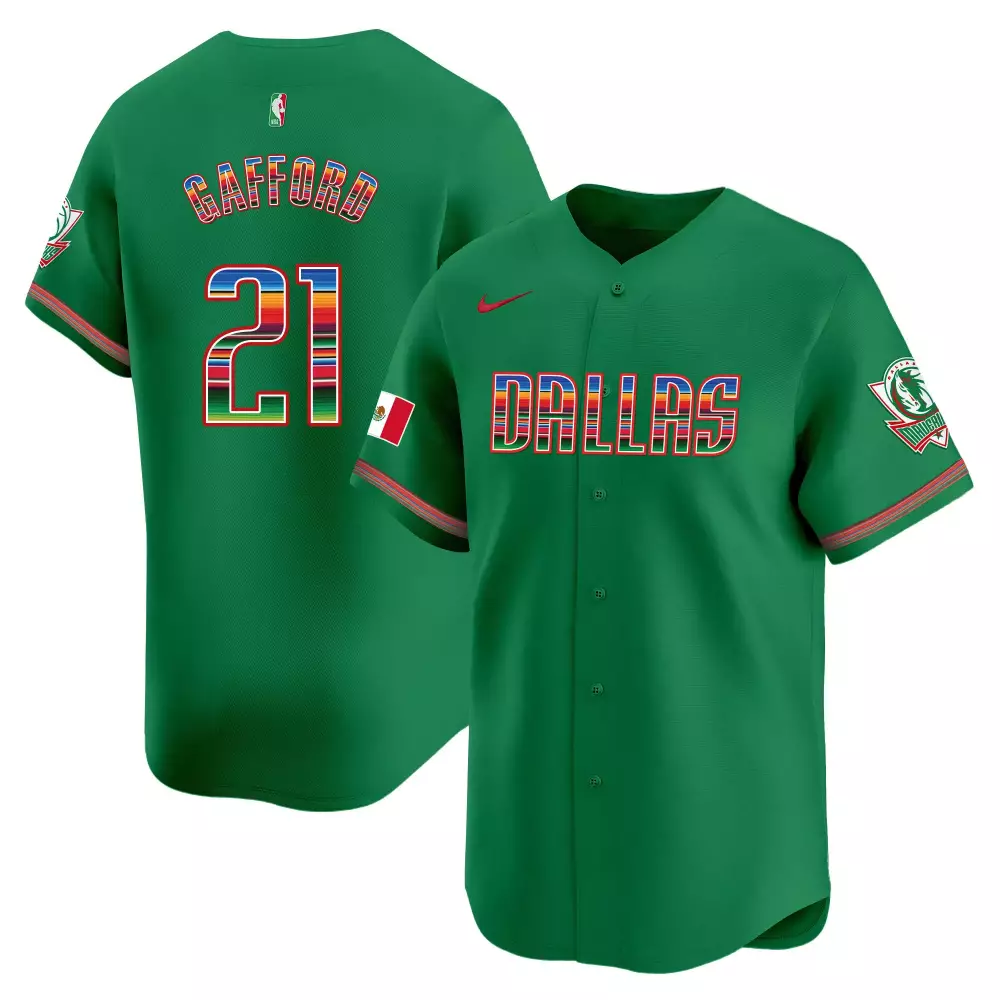 Daniel Gafford 21 Jersey Green Mexico National Team Dallas Mavericks Flag Men Split