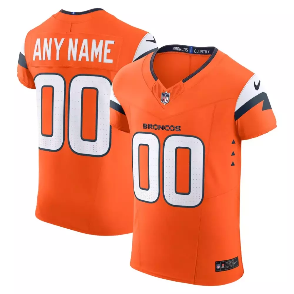 Broncos Jersey Orange Men Navy White Vapor Elite Custom