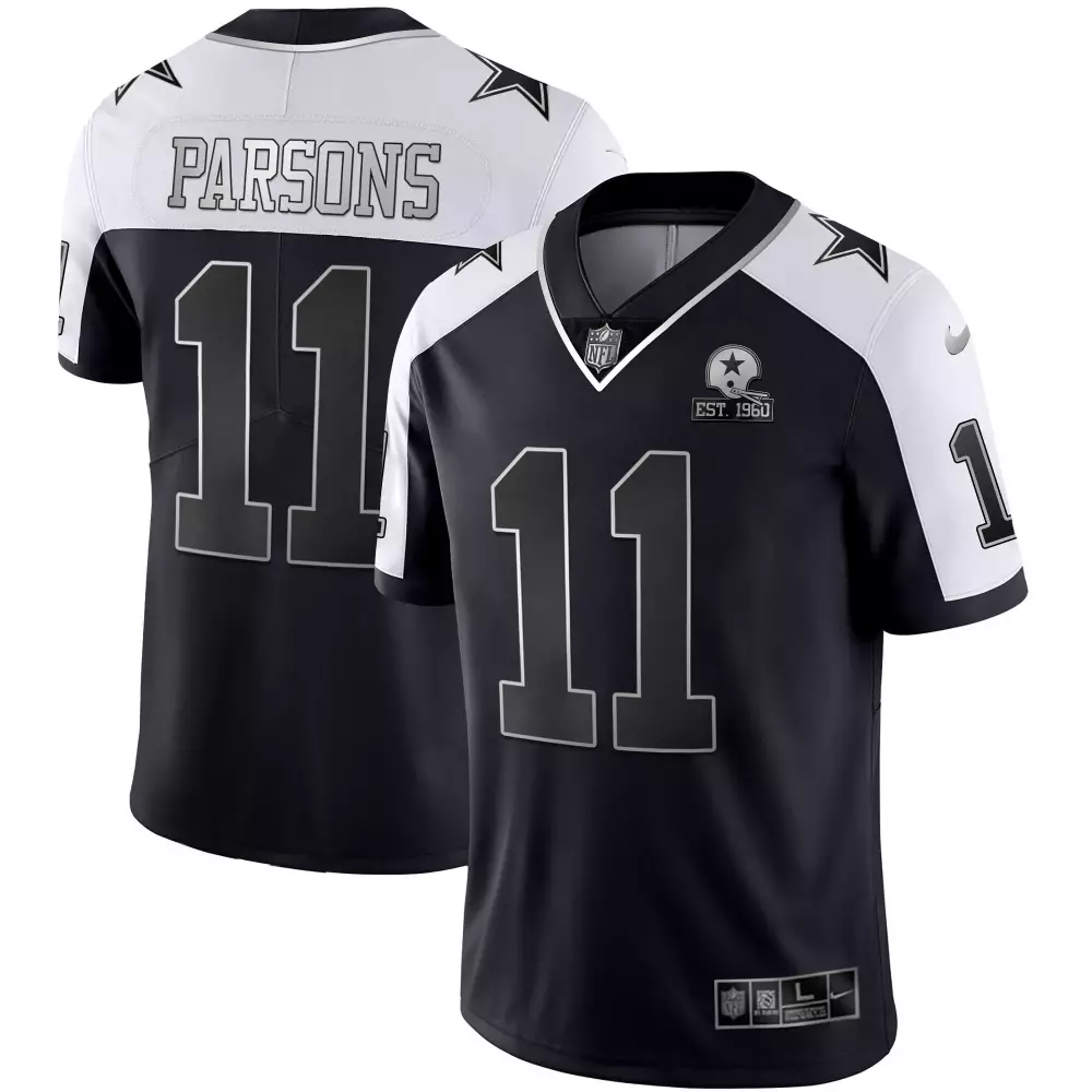 Micah Parsons 11 Dallas Cowboys Jersey Navy Blue Men White Silver Alternate Vapor