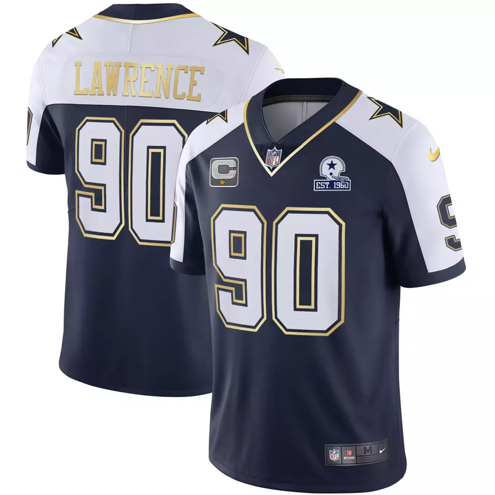 Malachi Lawrence 90 Jersey Navy Blue 40th Anniversary Of Super Bowl Vi Dallas Cowboys Captain