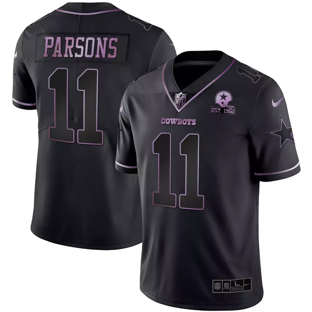 Micah Parsons 11 Cowboys Jersey Black Men Player Alternate Purple White Vapor Limited