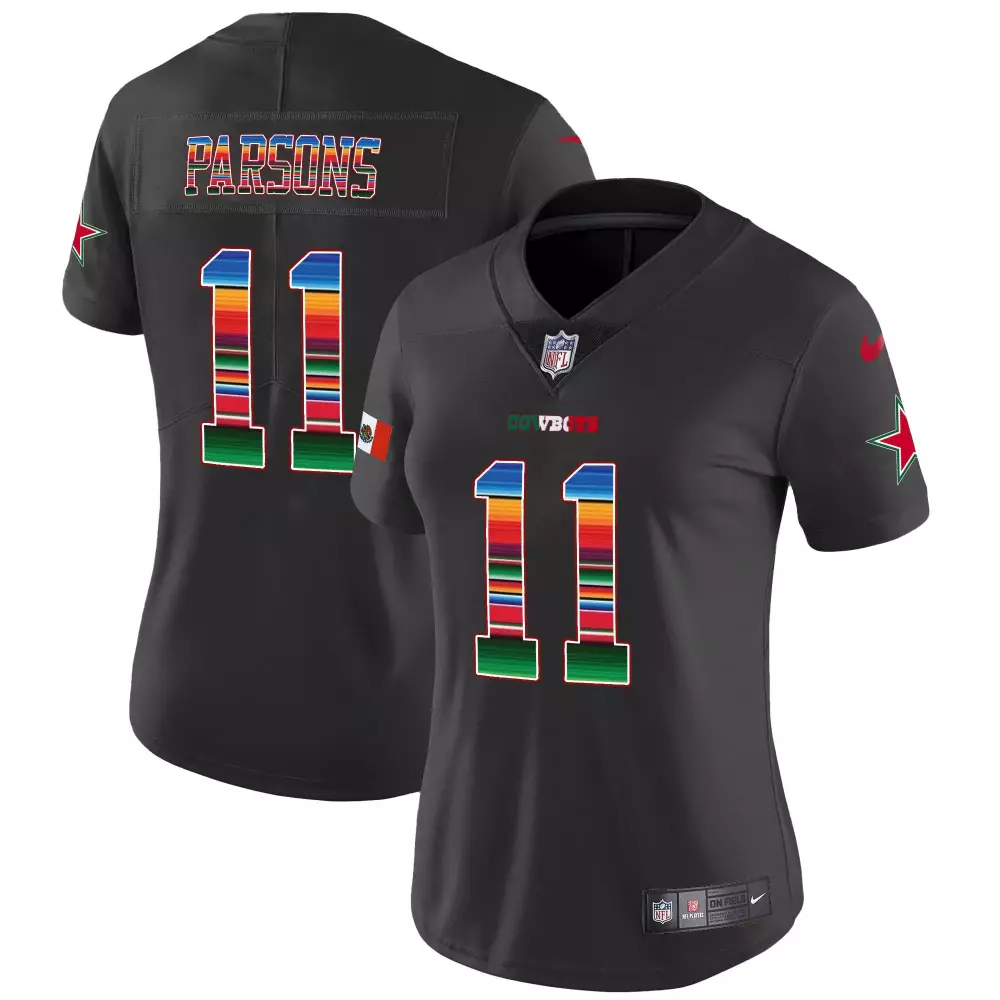 Micah Parsons 11 Cowboys Jersey Black Nacho Average Fiesta Men Alternate Custom Design