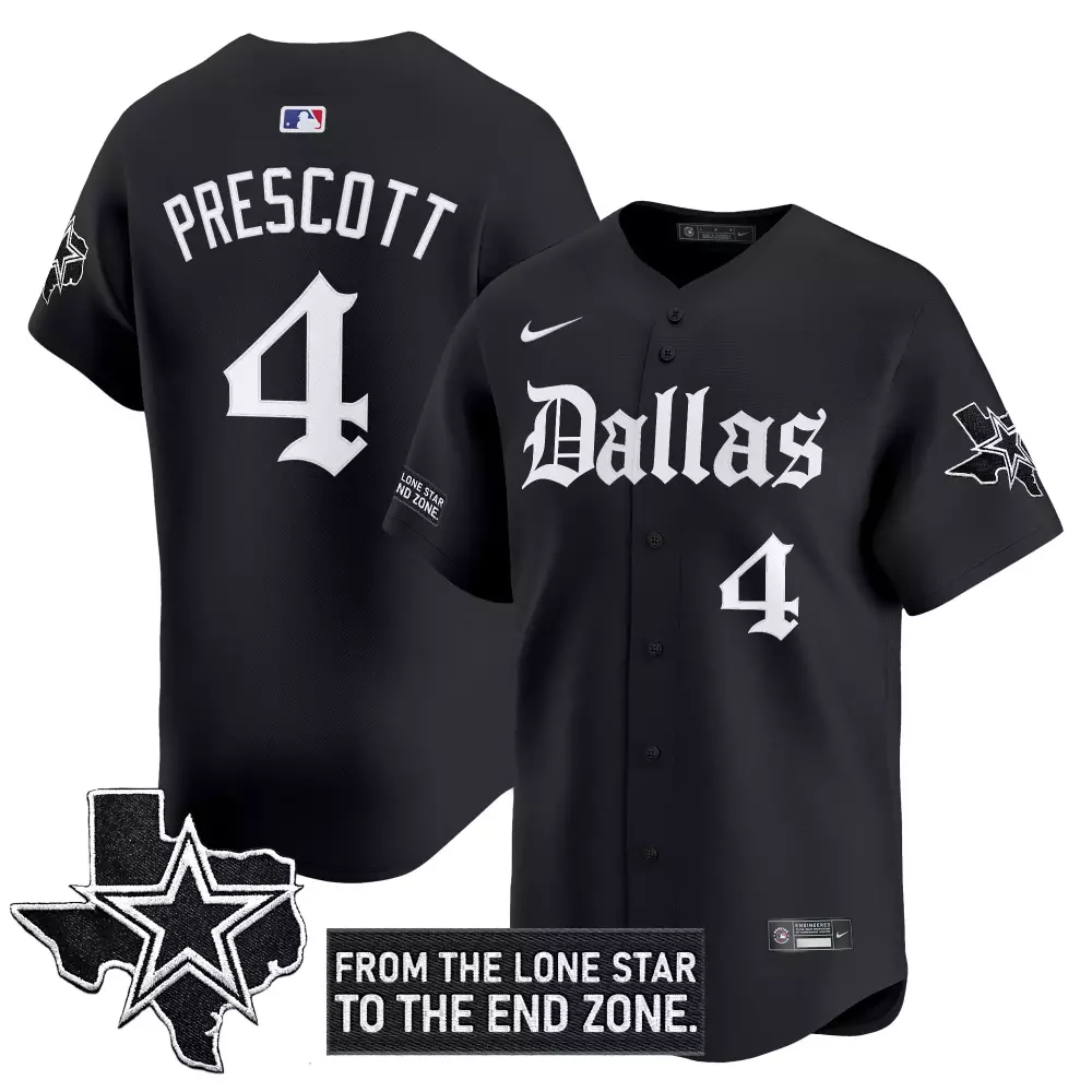 Prescott Lone 4 Dallas Cowboys Jersey Black Star Men White Stitched Vapor