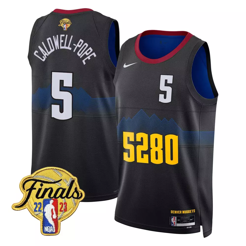 Caldwellpope City 5 Jersey Black Finals Denver Nuggets 2023 Men Swingman Dark Blue