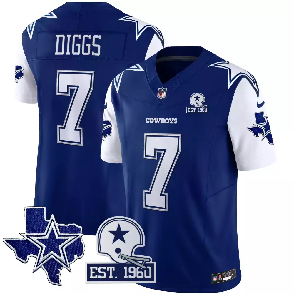 Diggs 7 Cowboys Jersey Blue Men White Throwback Vapor Limited All Stitched