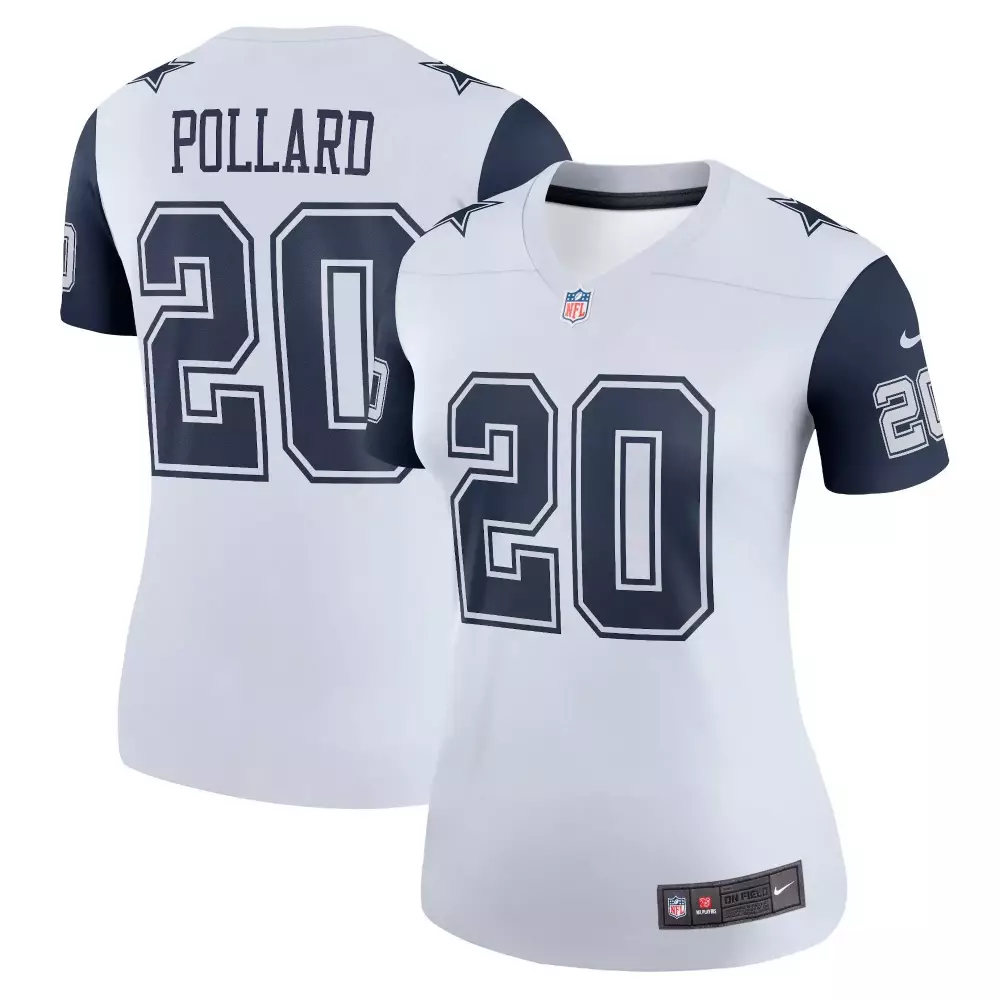 Tony Pollard 20 Dallas Cowboys Jersey White Women Standard Alternate Navy Blue
