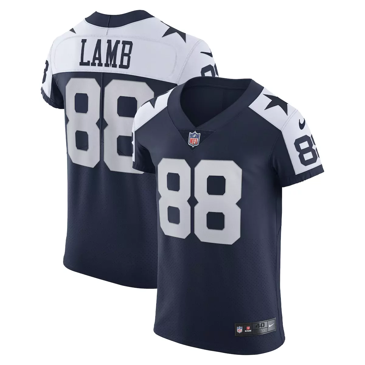 Ceedee Lamb 88 Dallas Cowboys Jersey Navy Men Replica White Alternate Vapor Elite