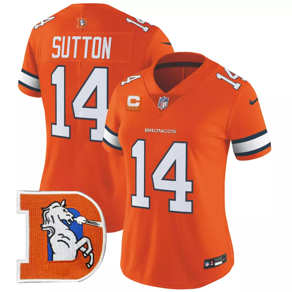 Courtland Sutton 14 Broncos Jersey Orange Men Replica White Blue Navy Throwback Vapor