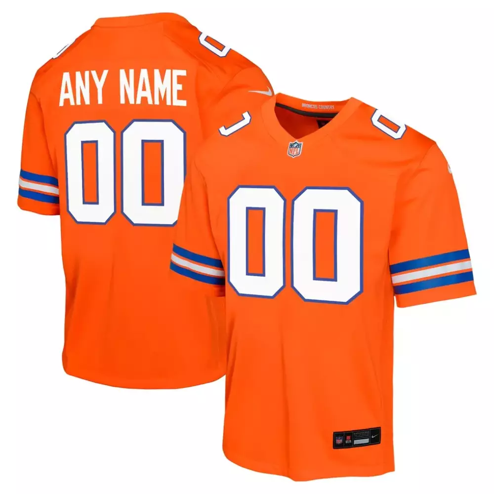 Denver Broncos Jersey Orange Men Replica White Blue Collection Throwback Custom Game