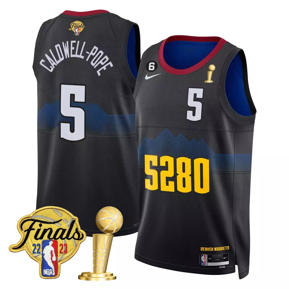 Caldwellpope City 5 Jersey Black 2023 NBA Championship Denver Nuggets Finals Men