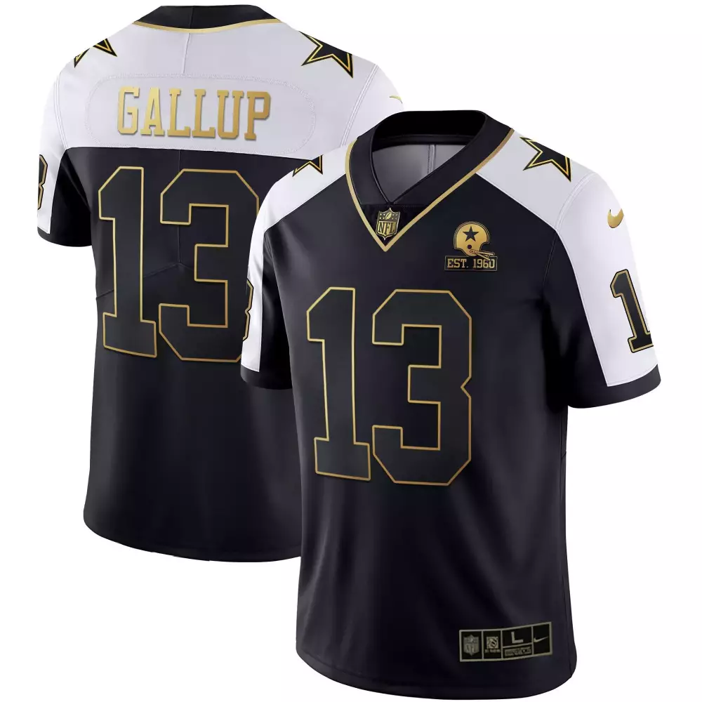 Michael Gallup 13 Dallas Cowboys Jersey Black Navy 60th Anniversary 2021 Men Player