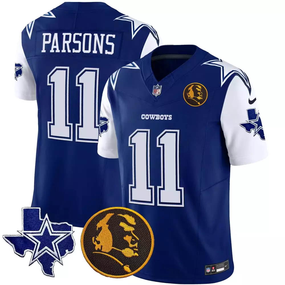 Micah Parsons 11 Cowboys Jersey Blue Texas Star Roger Staubach Men Game White Vapor