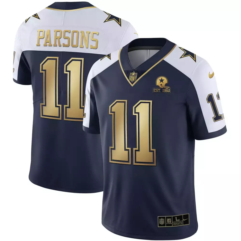 Micah Parsons 11 Dallas Cowboys Jersey Navy Est. 1960 Men Alternate White Gold Vapor