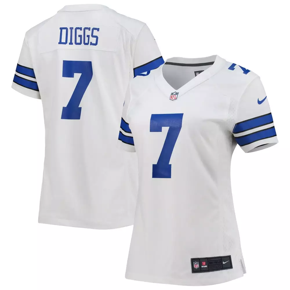 Trevon Diggs 7 Dallas Cowboys Jersey White Women Replica Alternate Blue Black