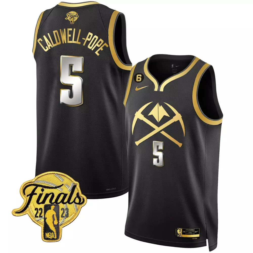 Caldwellpope Special 5 Nuggets Jersey Black Finals 2022-23 Men NBA Gold Limited v2