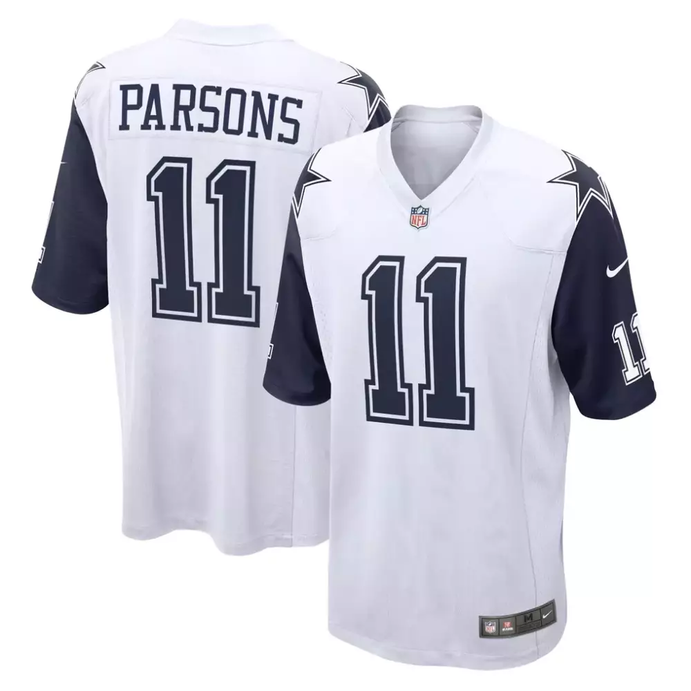 Micah Parsons 11 Dallas Cowboys Jersey White Men Player Alternate Navy Blue Game