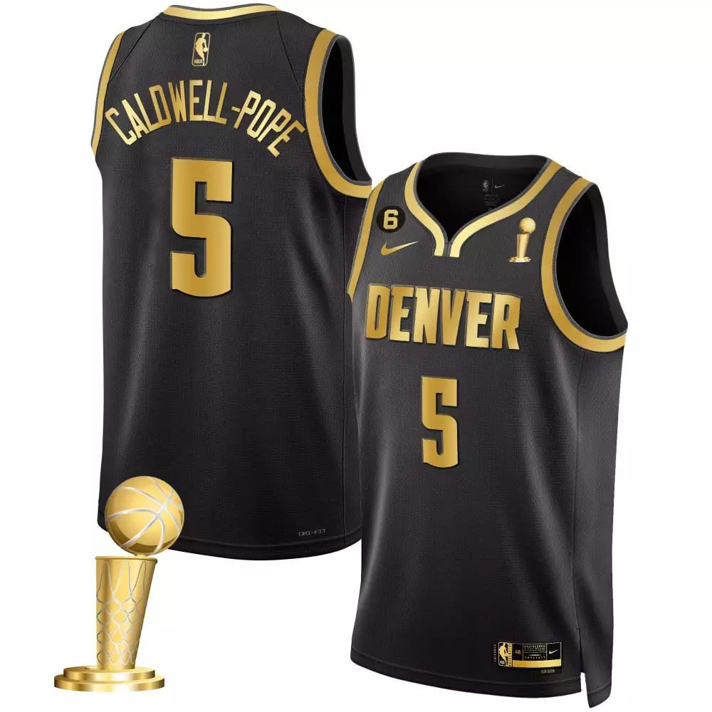 Caldwell-pope 5 Denver Nuggets Jersey Black Championship 75th Anniversary Men Player