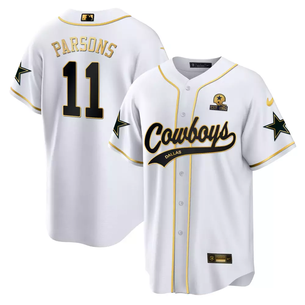 Micah Parsons 11 Dallas Cowboys Jersey White City Connect 1960 2023 Men Black Gold