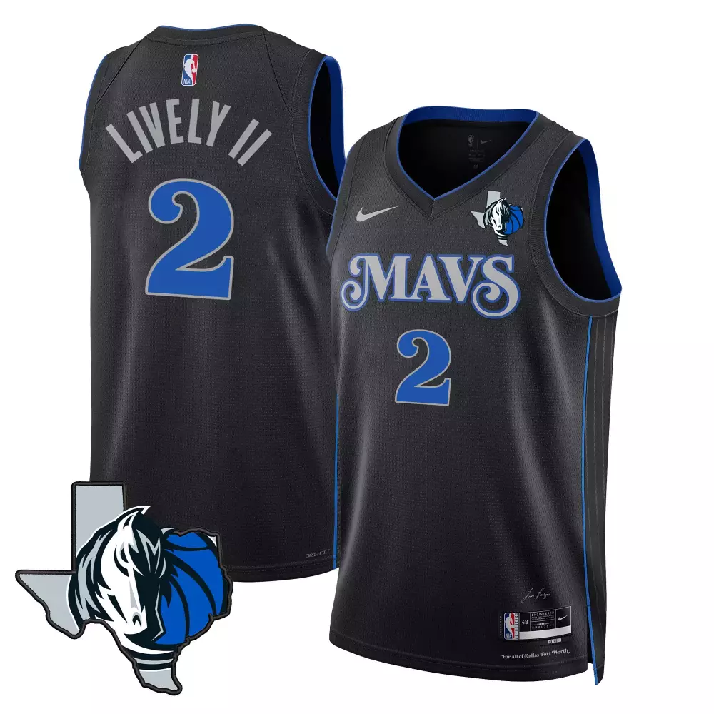 Dereck Lively Ii 2 Jersey Black City Connect Dallas Mavericks Men Blue Grey Swingman