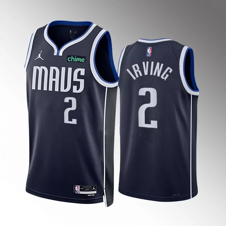 Kyrie Irving 2 Dallas Mavericks Jersey Navy Blue Men White All Stitched Vapor