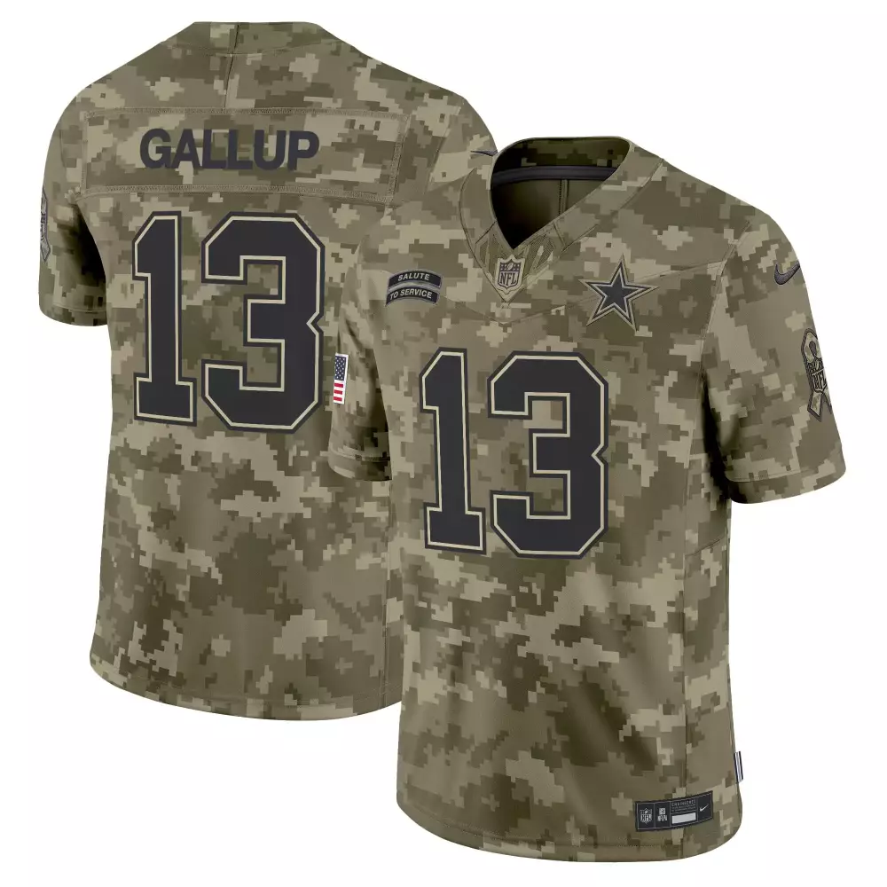 Michael Gallup 13 Dallas Cowboys Jersey Camouflage Salute To Service American Flag
