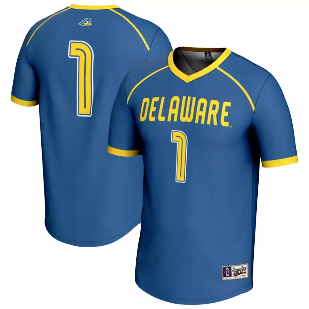 Delaware 1 Jersey Blue Yellow Gameday Fashion