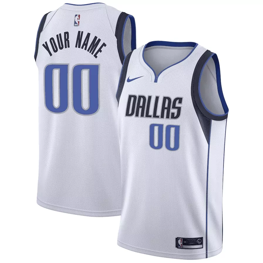Custom Dallas Mavericks Jersey White Men Blue Black Collection All Stitched